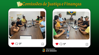 Comissões de Finanças e de Justiça analisam projetos e vetos do Executivo em reunião na Câmara Municipal