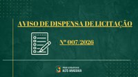 AVISO DE DISPENSA Nº 007/2026